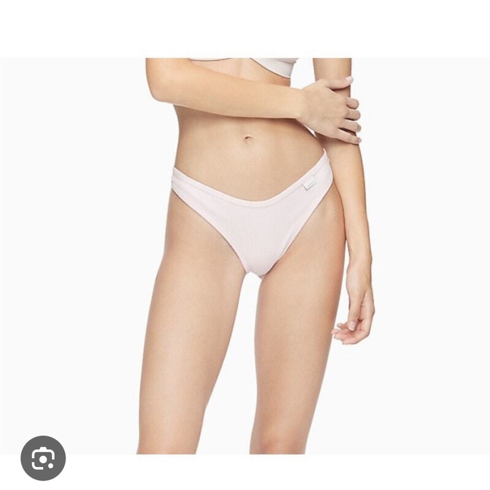 Calvin Klein Soft Pink Ribbed Thong